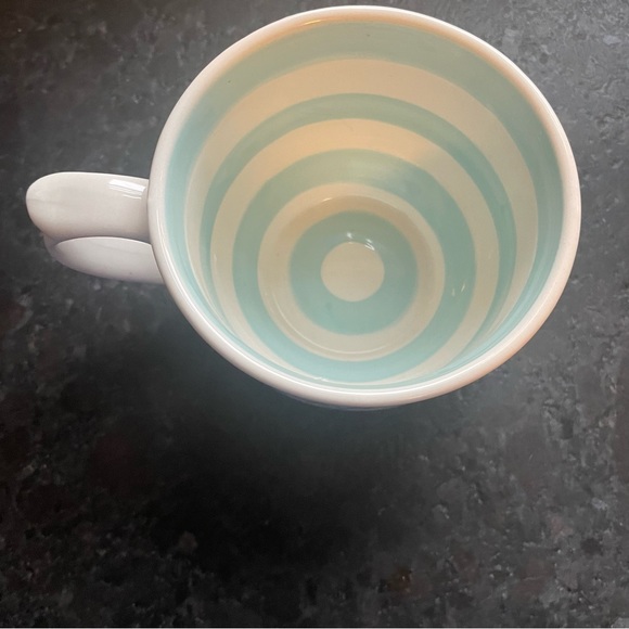 Anthropologie Molly Hatch “Full of wonder “ Mug with aqua blue stripes - Picture 2 of 5